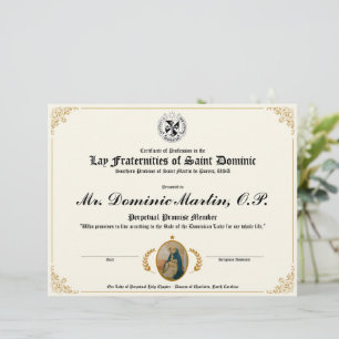 Lay Dominican Certificate