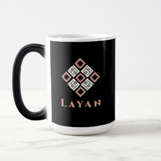 LAYAN Name Tasse | Modernes Kufisches Geometrische