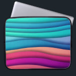 Layered Abstrakte, farbenfrohe Wavy Lines Laptopschutzhülle<br><div class="desc">Moderne und farbenfrohe abstrakte,  wellenförmige Mustermanschette.</div>