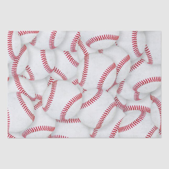 Layered Baseballs Muster Geburtstag Seidenpapier (Vorderseite)