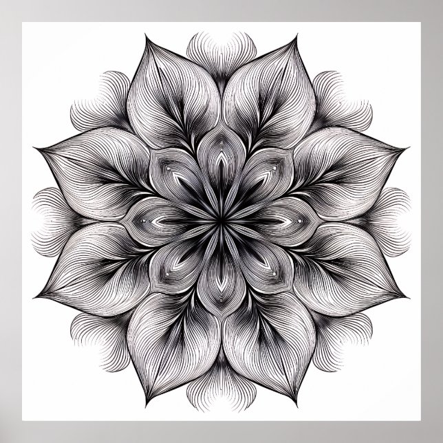 Layered Bloom Mandala Poster (Vorne)