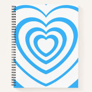 Layered Blue & White Heart Ästhetik Notizbuch