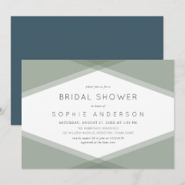Layered Geometric & Blue Slate Brautparty Einladung