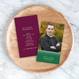 Layered Green and Lila Social Media Foto Visitenkarte