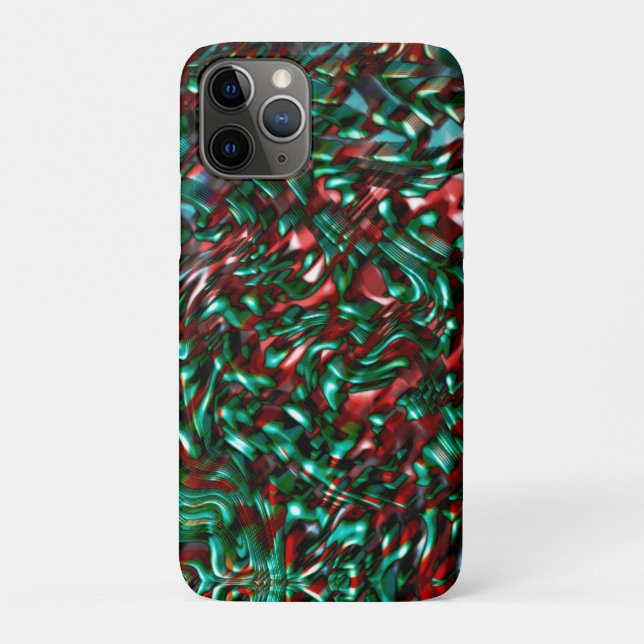 Layered Kurven, grün und bordeauxrot Case-Mate iPhone Hülle (Rückseite)