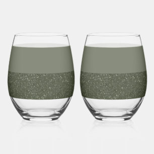 Layered Moss Green Trinkbehälter Set - individuell Weinglas Ohne Stiel