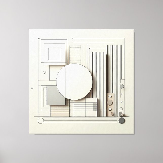 Layered Neutral Circle Grid Leinwanddruck (Vorderseite)