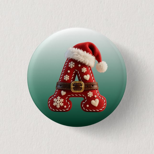 Layered Pastel Gold Trim Letter A Button (Vorderseite)