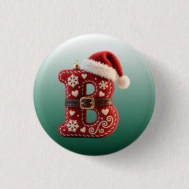 Layered Pastel Gold Trim Letter B Button