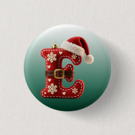 Layered Pastel Gold Trim Letter E Button