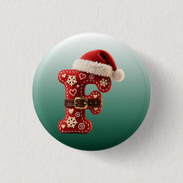 Layered Pastel Gold Trim Letter F Button