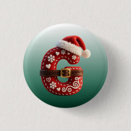 Layered Pastel Gold Trim Letter G Button