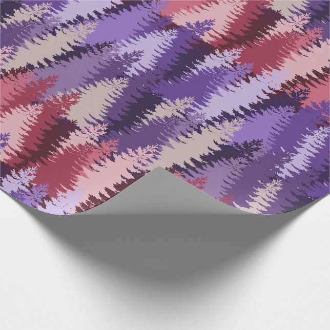 Layered Pine Forest Pattern Geschenkpapier (Ecke)