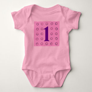 Layered Pink und Lila Polka Dots Alter 1 Strampler