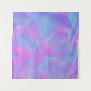 Layered Polygons Pink Blue Lila Wandteppich
