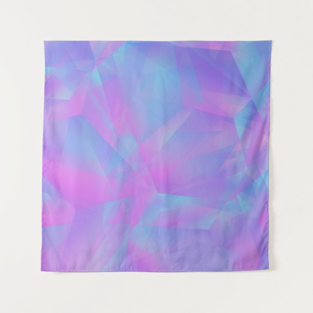 Layered Polygons Pink Blue Lila Wandteppich (Vorderseite)
