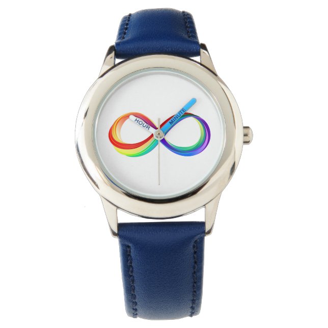 Layered Rainbow Infinity Symbol Armbanduhr (Vorderseite)