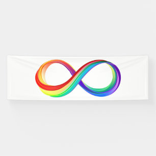 Layered Rainbow Infinity Symbol Banner