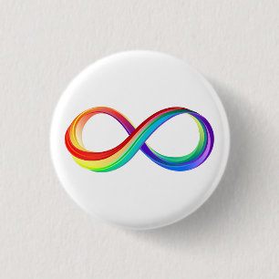 Layered Rainbow Infinity Symbol Button