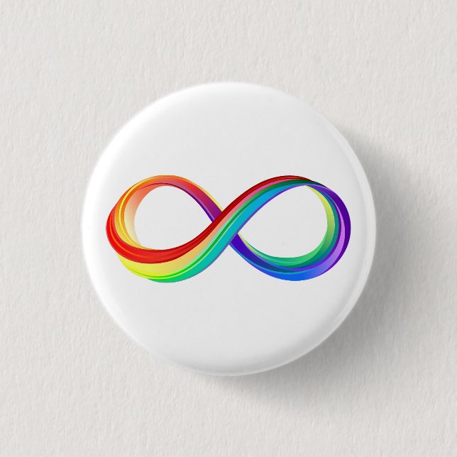 Layered Rainbow Infinity Symbol Button (Vorderseite)