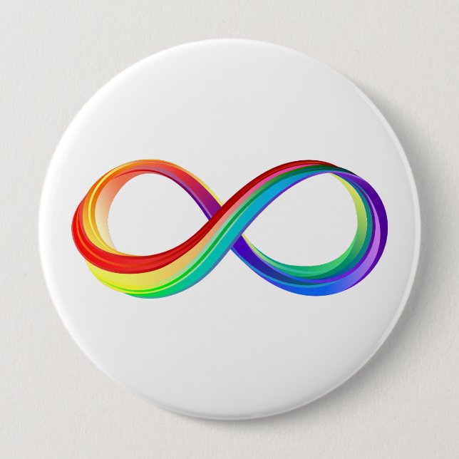 Layered Rainbow Infinity Symbol Button (Vorderseite)