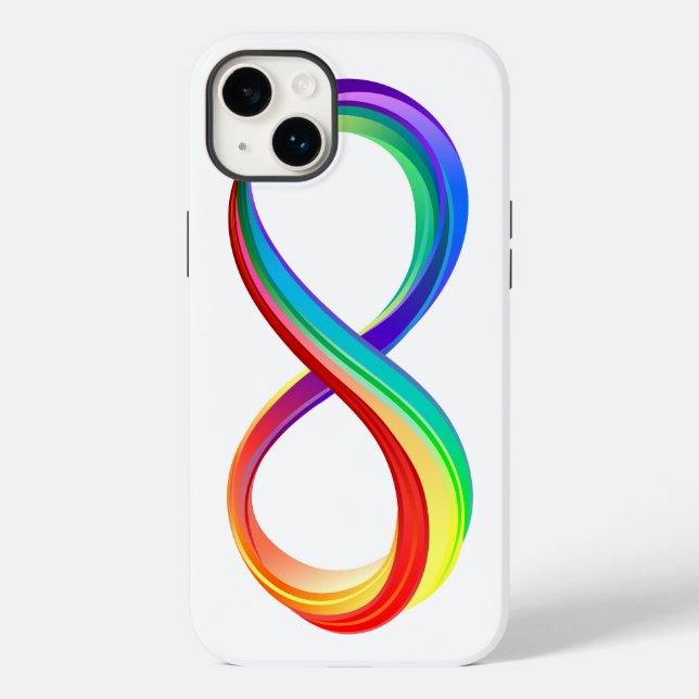 Layered Rainbow Infinity Symbol Case-Mate iPhone 14 Plus Hülle (Rückseite)