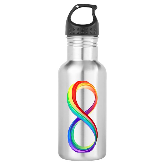Layered Rainbow Infinity Symbol Edelstahlflasche (Vorderseite)
