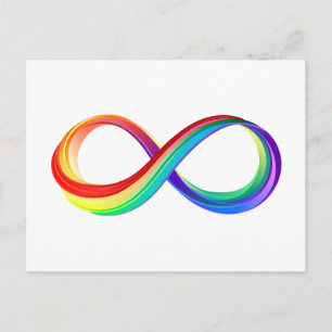 Layered Rainbow Infinity Symbol Einladungspostkarte