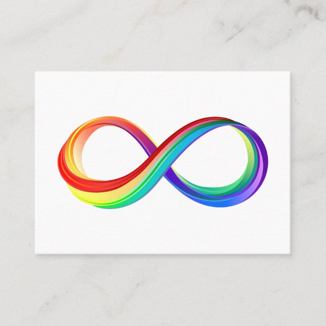 Layered Rainbow Infinity Symbol Empfehlungskarte (Vorderseite)