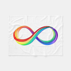 Layered Rainbow Infinity Symbol Fleecedecke