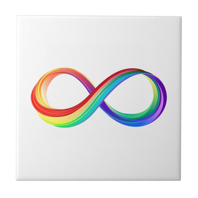 Layered Rainbow Infinity Symbol Fliese (Vorderseite)