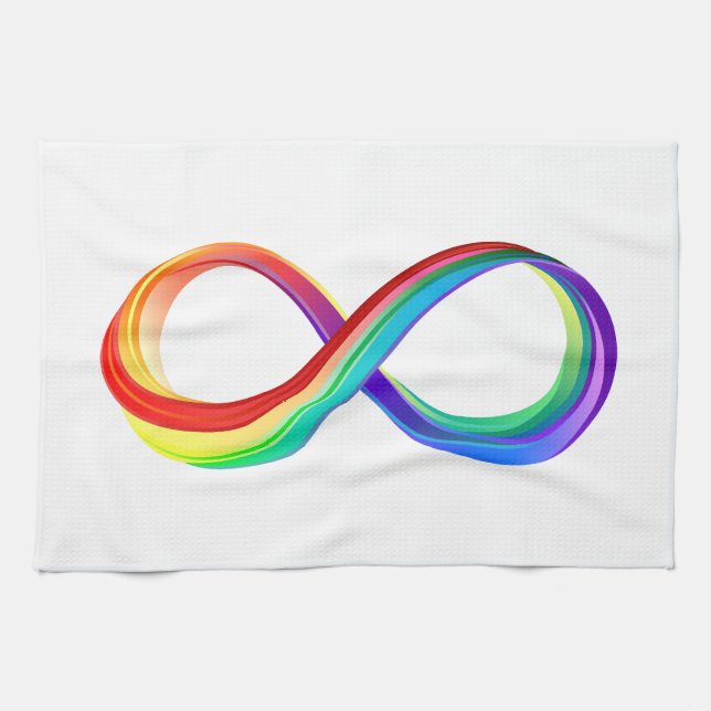 Layered Rainbow Infinity Symbol Geschirrtuch (Horizontal)