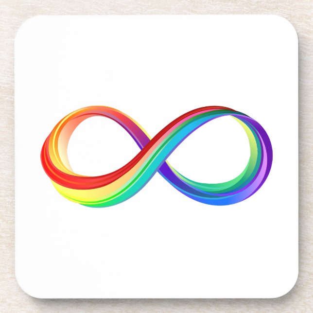 Layered Rainbow Infinity Symbol Getränkeuntersetzer (Vorderseite)