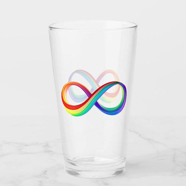 Layered Rainbow Infinity Symbol Glas (Vorderseite)