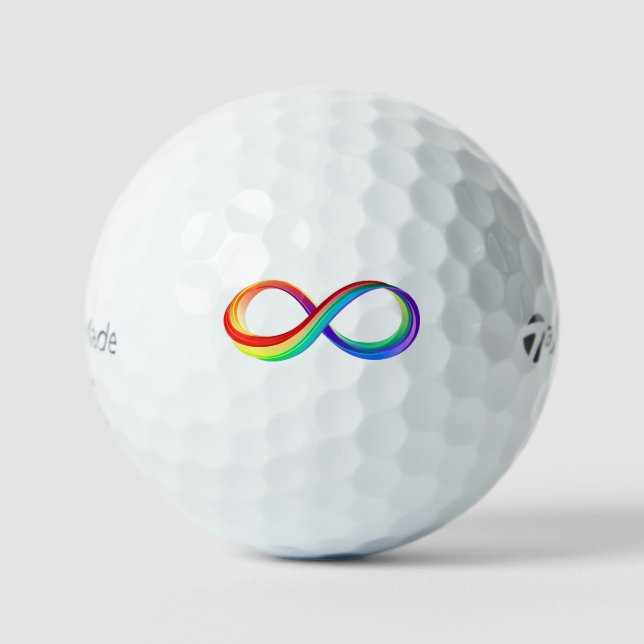 Layered Rainbow Infinity Symbol Golfball (Vorderseite)