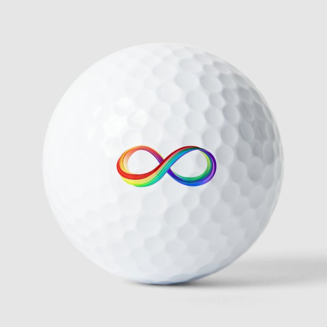Layered Rainbow Infinity Symbol Golfball (Vorderseite)