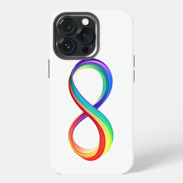 Layered Rainbow Infinity Symbol iPhone 13 Pro Hülle (Hinten)