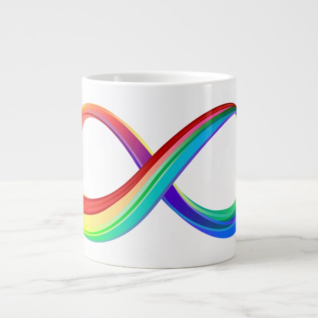 Layered Rainbow Infinity Symbol Jumbo-Tasse (Vorderseite)