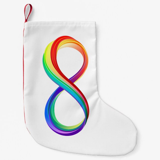 Layered Rainbow Infinity Symbol Kleiner Weihnachtsstrumpf (Vorderseite)