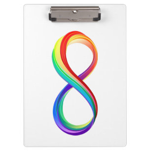 Layered Rainbow Infinity Symbol Klemmbrett