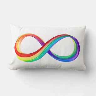 Layered Rainbow Infinity Symbol Lendenkissen