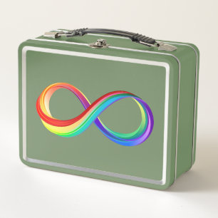 Layered Rainbow Infinity Symbol Metall Brotdose