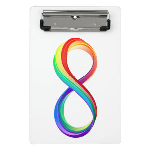 Layered Rainbow Infinity Symbol Mini Klemmbrett