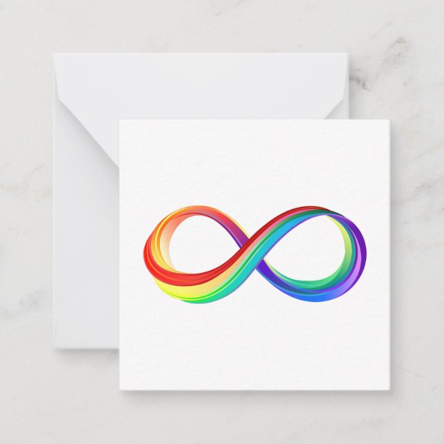 Layered Rainbow Infinity Symbol Mitteilungskarte (Vorderseite)