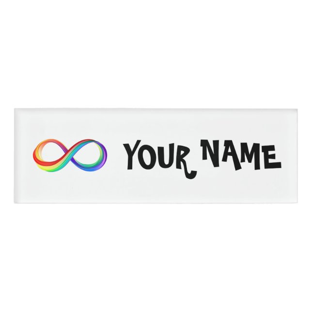 Layered Rainbow Infinity Symbol Namenschild (Vorderseite)