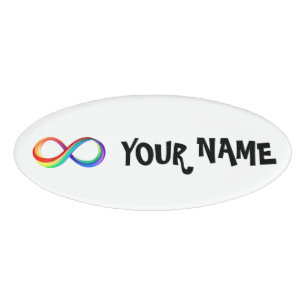 Layered Rainbow Infinity Symbol Namenschild
