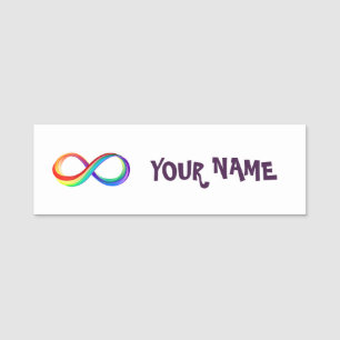 Layered Rainbow Infinity Symbol Namensschild