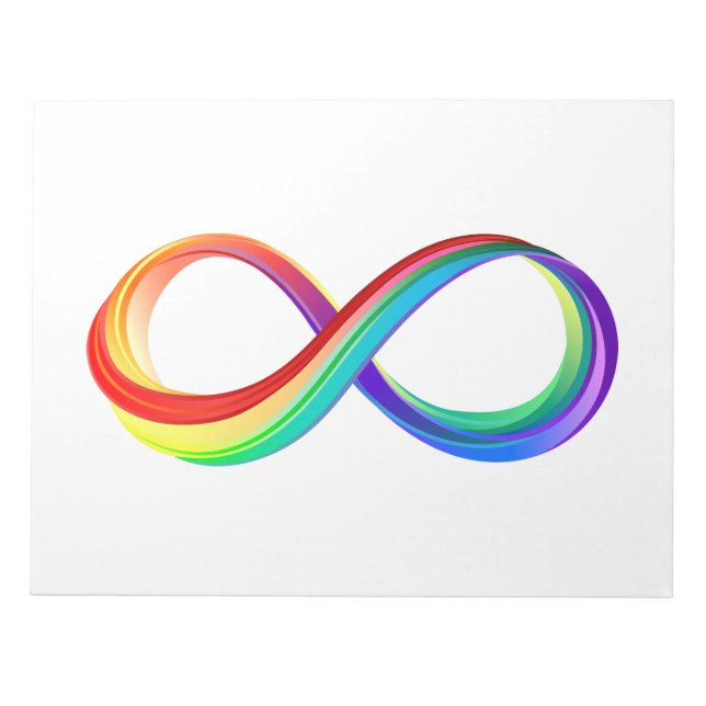 Layered Rainbow Infinity Symbol Notizblock (Vorderseite)