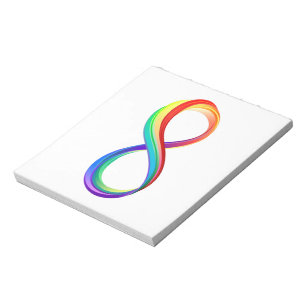 Layered Rainbow Infinity Symbol Notizblock