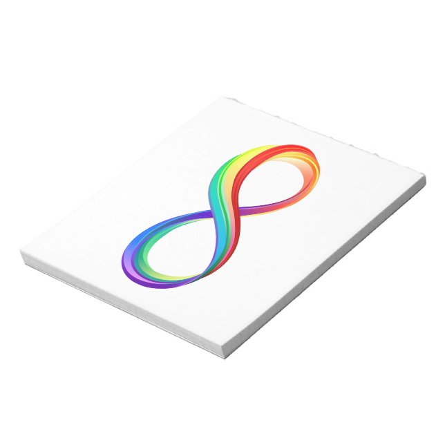 Layered Rainbow Infinity Symbol Notizblock (Rotiert)
